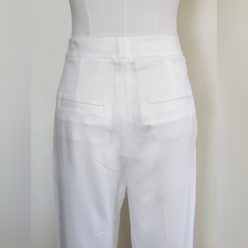 NWT || TIBI || Sebastian White Trousers  Straight Legs Immaculate Sz 2 - Picture 9 of 12